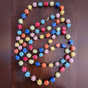 Vintage Art Deco Czech Glass Opera Length Necklace